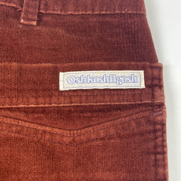 Vintage Oshkosh B'Gosh Corduroy Pants Talon 32x32 Rust Red Rare 70s - Picture 5 of 14